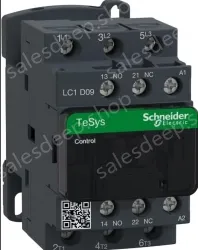 Schneider LC1D18M7C TeSys Deca 3P Contactor, 18A, 220VAC Coil, 1NO+1NC Auxiliary Contacts