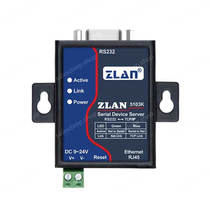 Rail/desktop serial server